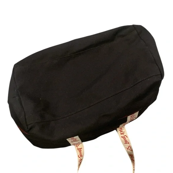 Victoria’s Secret black Canvas Tote Bag with signature red Logo Straps - Picture 4 of 8